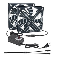 2 x 120mm Computer Fan with AC Plug 110V 220V AC Powered Fan with DC 3V to 12…