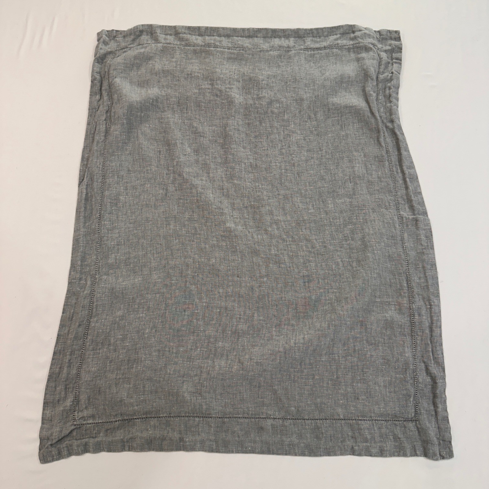 Pottery Barn Belgian Flax Linen Standard Pillow Sham Grey Hemstitch | Farmhouse gallery