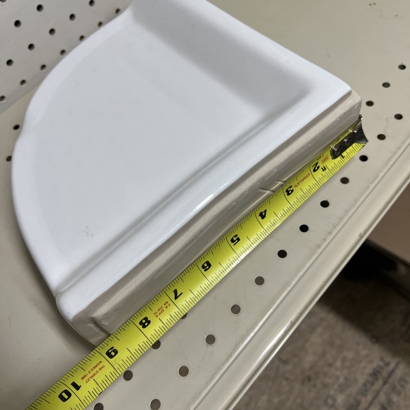 New Ceramic Corner Shower Shelf Ledge Soap Tray White 8.5” Retro Style Chunky gallery