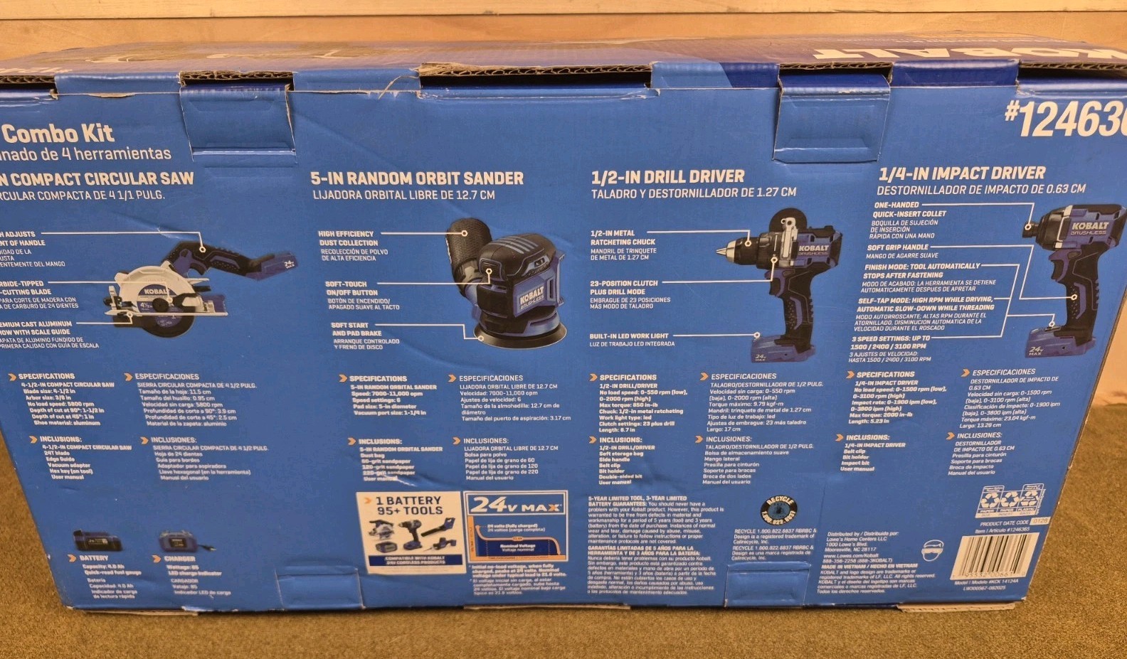 Kobalt 4 Tool Combo Kit 4-1/2" Compact Circular Saw Sander Drill Driver Impact gallery