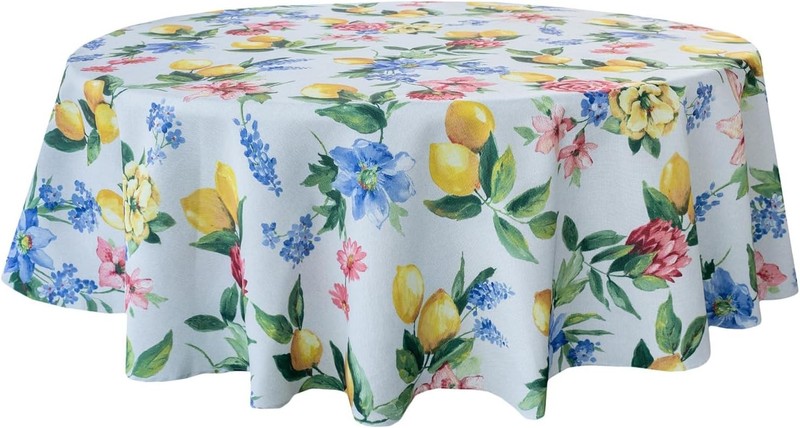 Spillproof Spring/Summer Durable Heavyweight Fabric Indoor Outdoor Tablecloth... gallery
