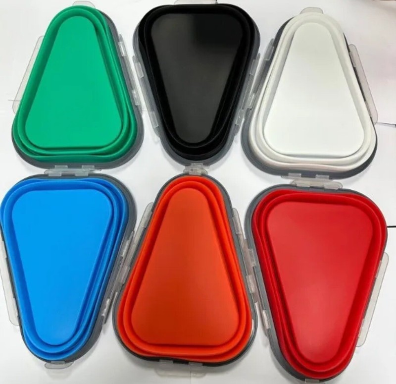 Pizza Storage Container Box Foldable Triangular Reusable Pack Container Multiuse gallery