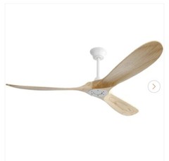 READ DESCRIPTION! Sofucor 60” Indoor/Outdoor Modern Solid White Wood Ceiling Fan