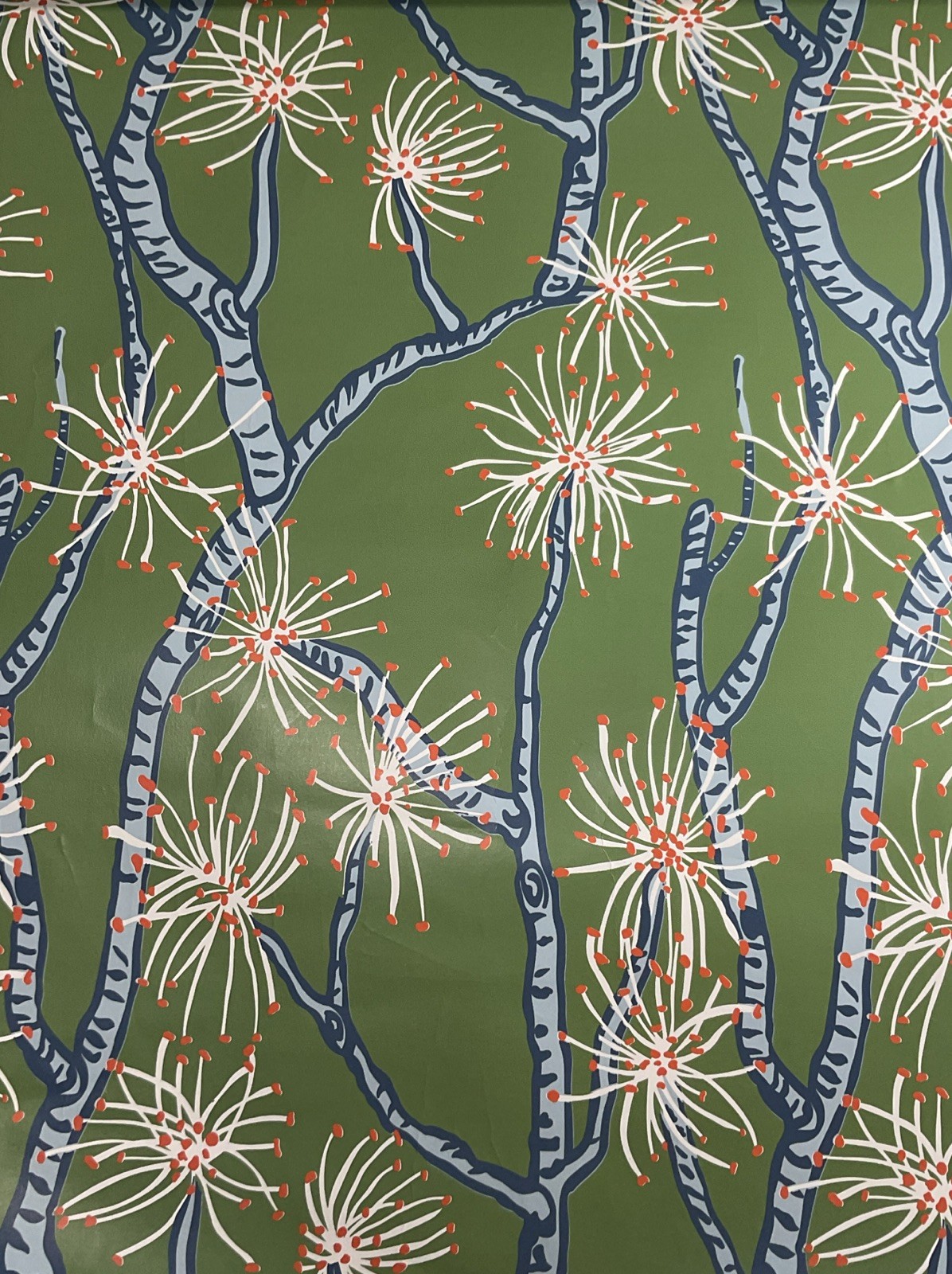 Ferrick Mason Textiles Bespoke Wallpaper Calliandra Pattern Green Blue 20 Yards gallery