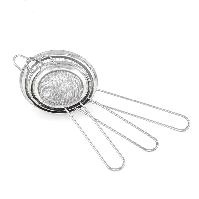 3PCS Kitchen Fine Mesh Strainer Stainless Steel Liquid Colander Sieve Strainer gallery