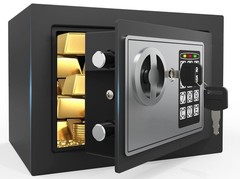 Small Safe Box for Money with Code and Keys，Solid Mini Safe for Kids with Dig…