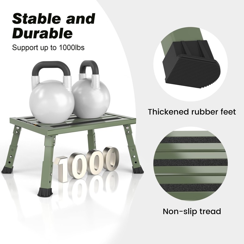 Adjustable RV Step Stool, 3-Step Height Adjustment, Foldable Legs, Wide Anti-... gallery