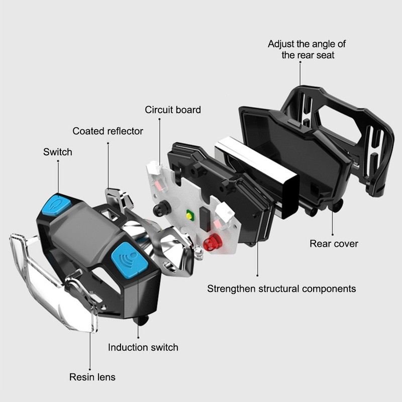 Mini Strong LED Headlamp Work Light Wave Sensor Red Light USB Rechargeable Lamp gallery