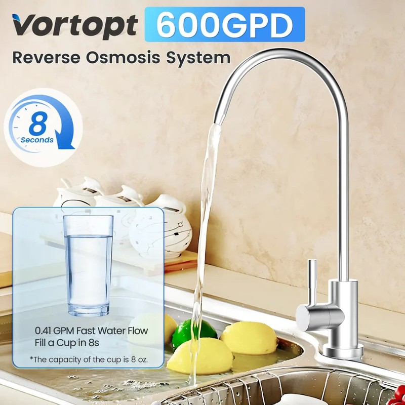 Tankless RO Reverse Osmosis System Under Sink 600 GPD Water Filter Kit gallery