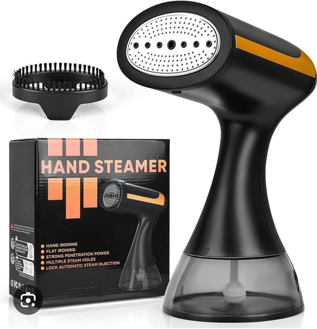 Handheld Garment Steamer, 20 Sec Heat, Detachable 0.3L Tank, Black/Yellow gallery