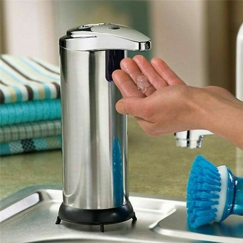 250ml Stainless Auto Handsfree Sensor Touchless Soap Dispenser Kitchen Bathroom gallery