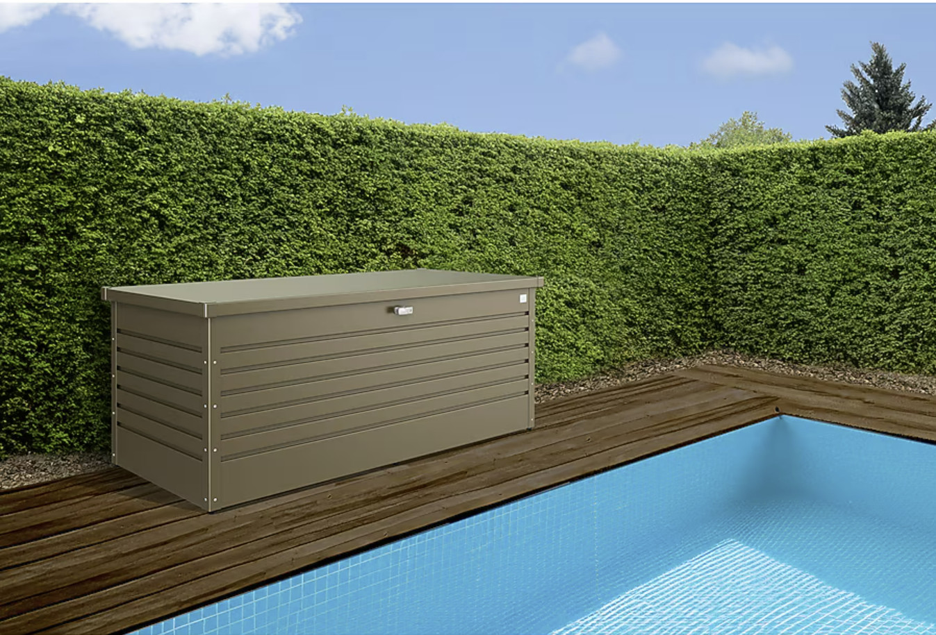 Biohort LeisureTime 211.4 Gallon Metal Deck Box 3 Colors Outdoor Storage New gallery