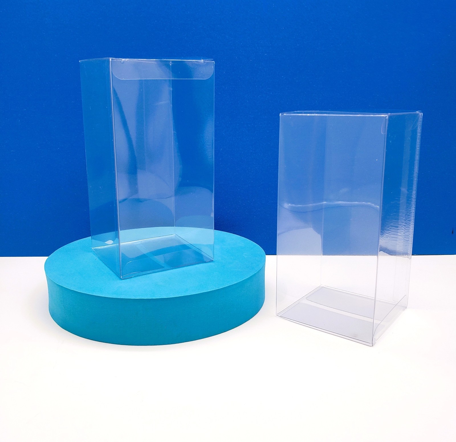 50 PCS 3x3x6" Clear Plastic PVC Folding Box Party Favor Wedding Retail Packaging gallery