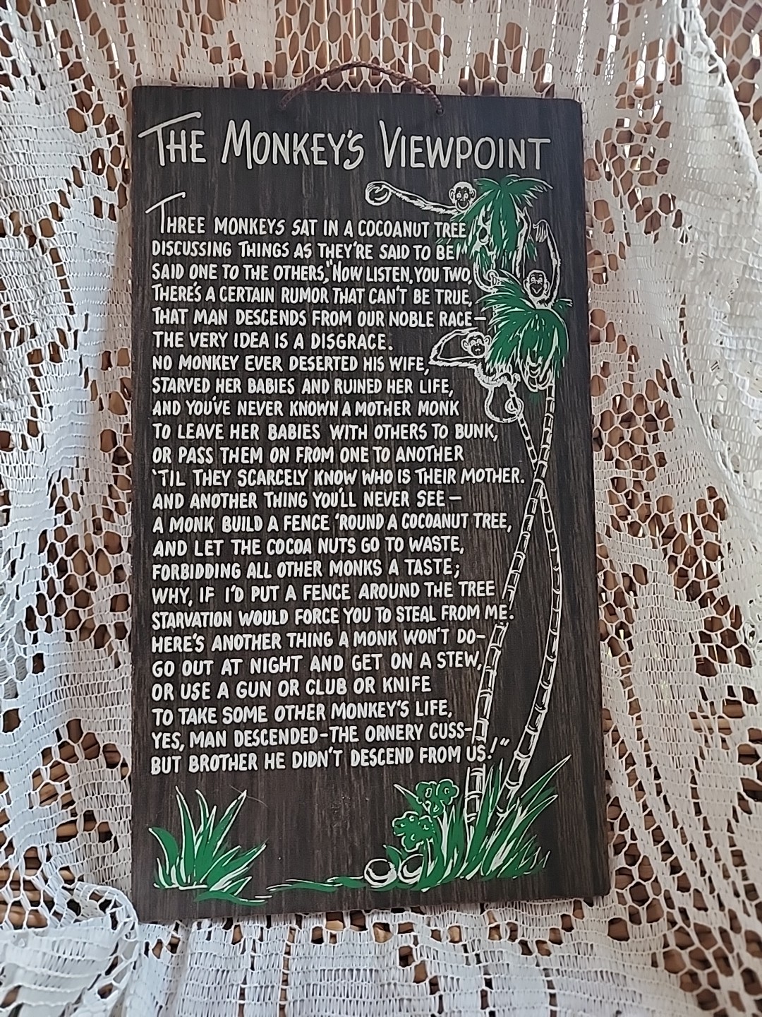 Vintage The Monkey's Viewpoint Wall Decor gallery