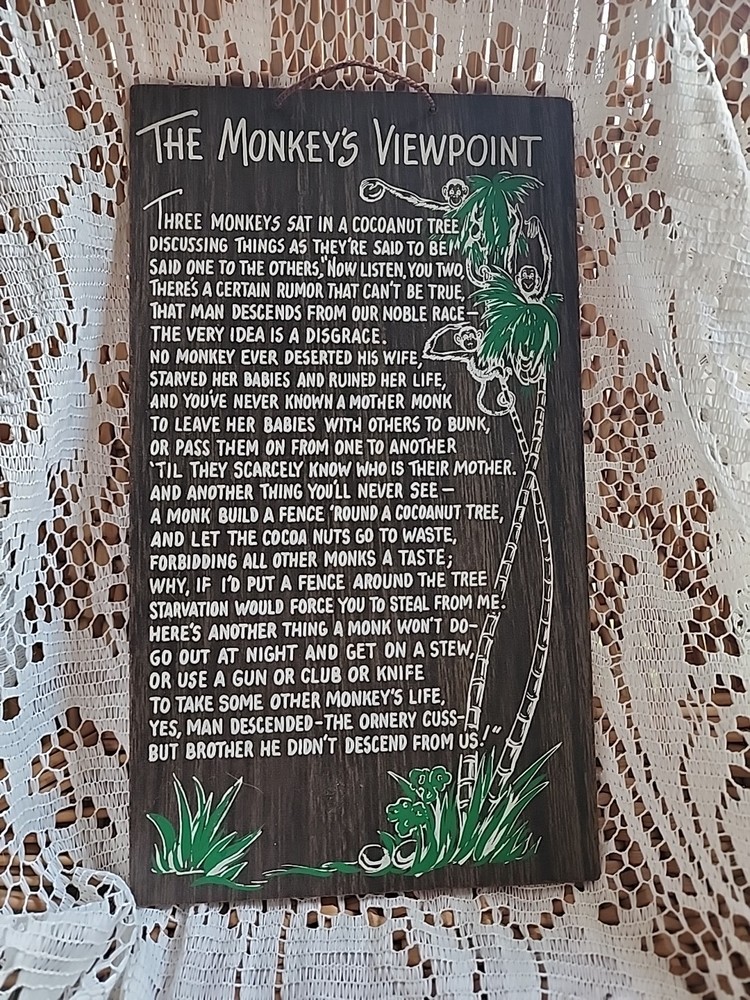 Vintage The Monkey's Viewpoint Wall Decor
