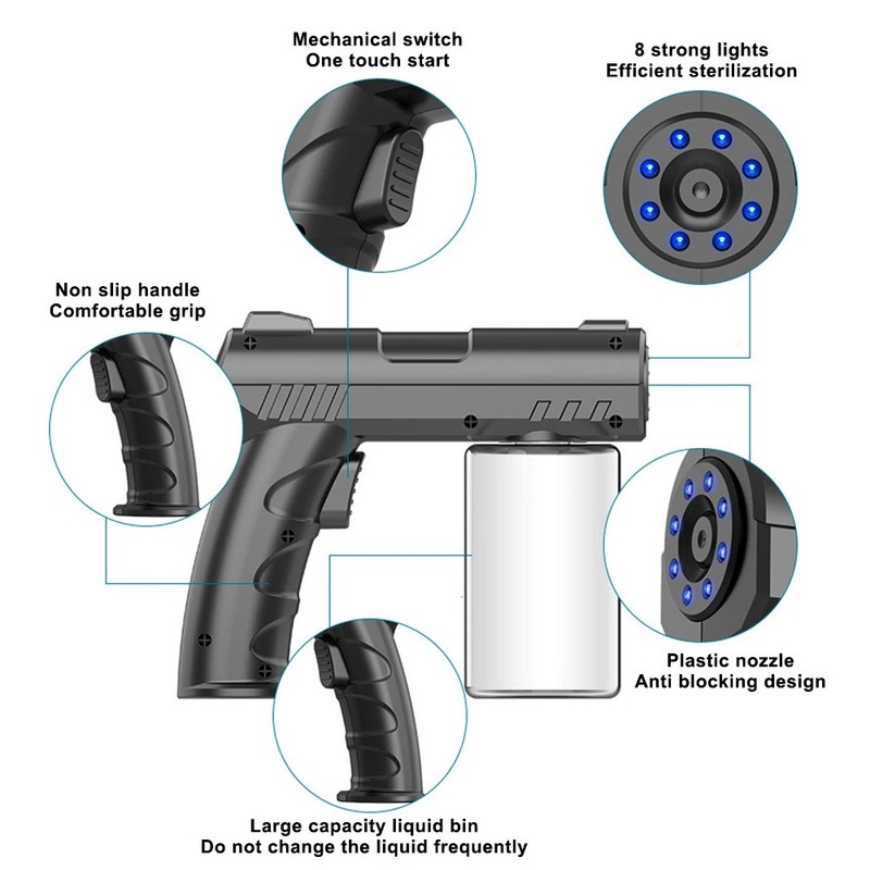 280ML Nano Blue Light Sprayer, Wireless Aftershave Steam USB Disinfection Gun gallery