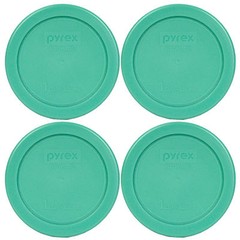 Pyrex 7202-PC 4″ Round Green Replacement Lid 4 Pack For 1 Cup Glass Bowl New