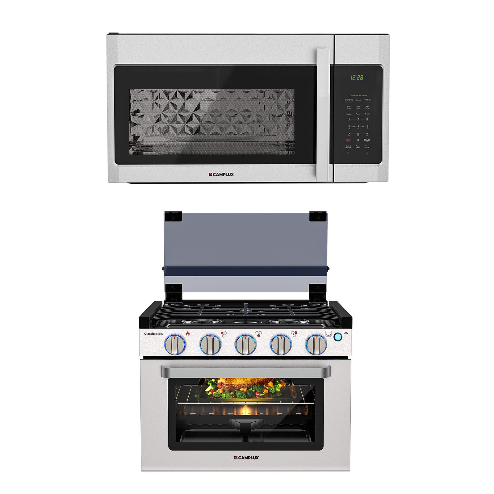 30" RV OTR Microwave Hood & 17" Compact Propane Range Oven Travel Trailer Van gallery
