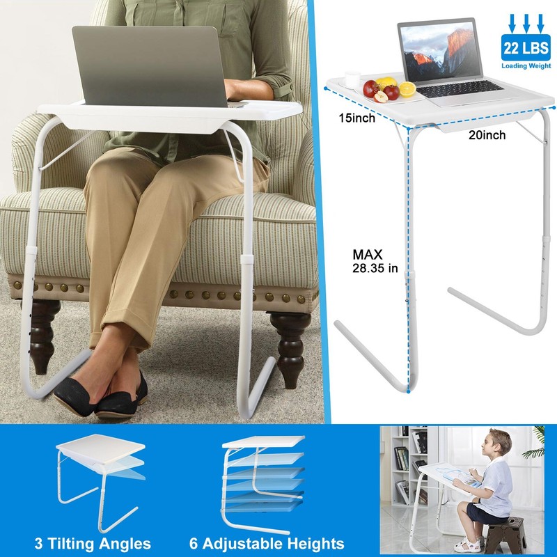 Adjustable Portable Folding Table Desk Smart TV Tray Laptop PC Dinner Bed Mate gallery
