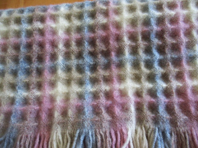 Pendleton VTG Thick 100% Wool Heavy Throw Lap Blanket Pastel Colors 49 x 41 gallery