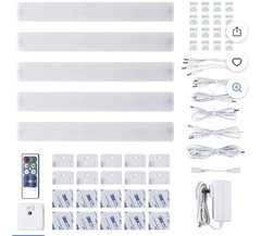 Wired 12 Inch LED Under Cabinet Light Kit With 5 Bars And Remote Control