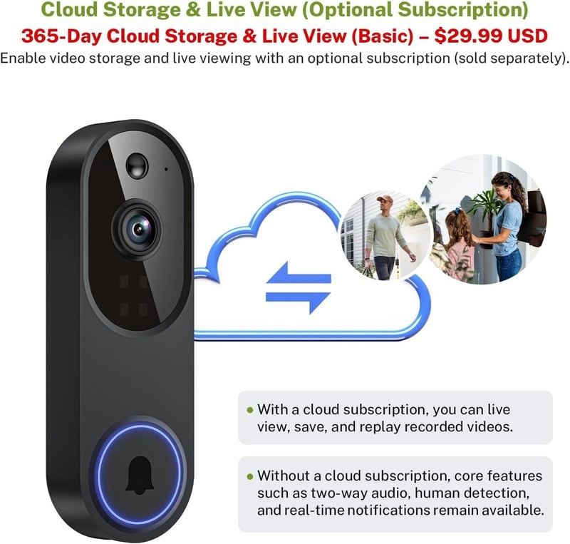 AI-Powered Wireless Doorbell Camera with Instant Motion Alerts & Night Vision gallery