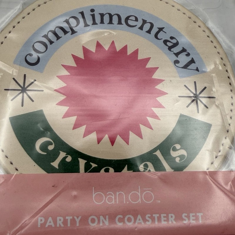Ban.Do "Party On" Coaster Set – 4 Leatherette Coasters New gallery