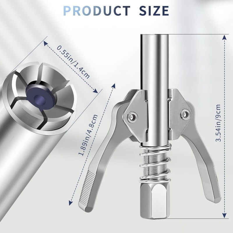 Grease Gun Coupler: Double Handle, High Pressure, Quick Release Lock Oil Nozzles gallery