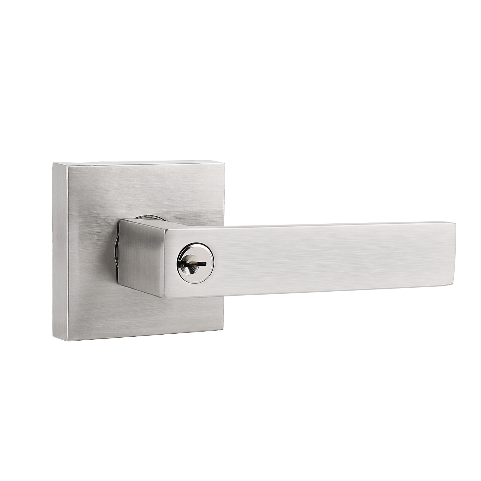 Brushed Nickel Entry Lock Privacy Passage Dummy Door Locks Levers Handles keyed gallery