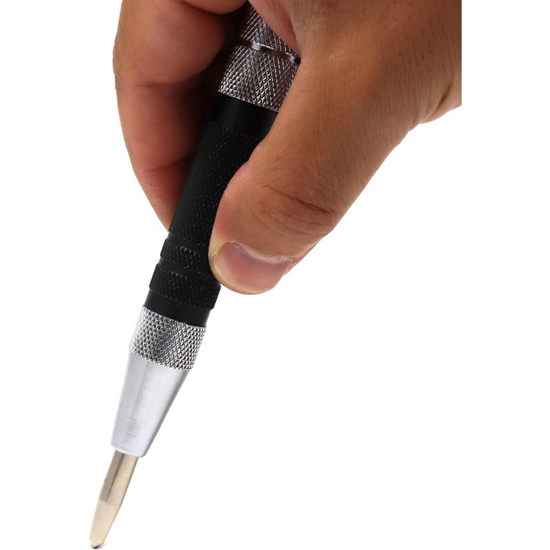 2× Super Strong Automatic Centre Punch Adjustable Spring Loaded Metal Drill TooL gallery