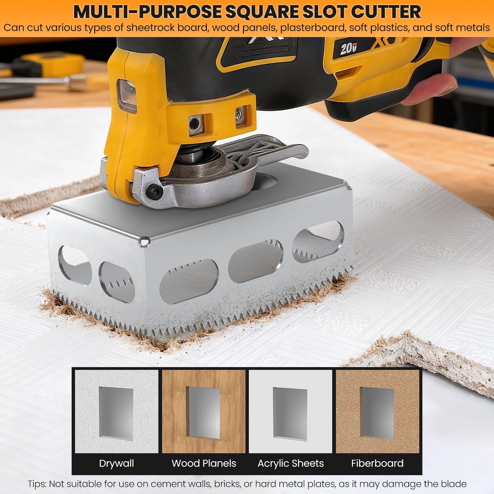 Upgrade 1 PCS Drywall Outlet Cutter Tools - Square Slot Cutter, Fits Most Osc... gallery