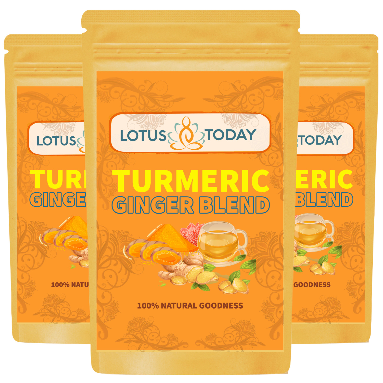 Turmeric Ginger & Black Pepper Tea, Warming, Immunity, Detox Tea, Curcumin Tea gallery