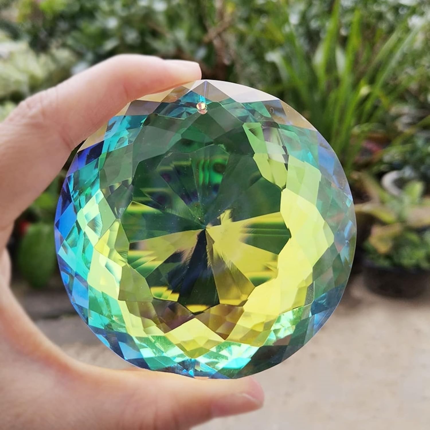 75mm Suncatcher Faceted Round Prism Crystal Glass Rainbow Maker Hanging Decor gallery