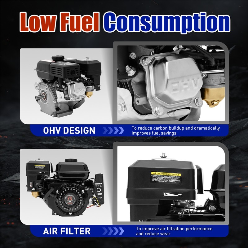 212cc 7.5 HP Electric Start Horizontal Engine Go Kart Gas Engine Motor 4-Stroke gallery