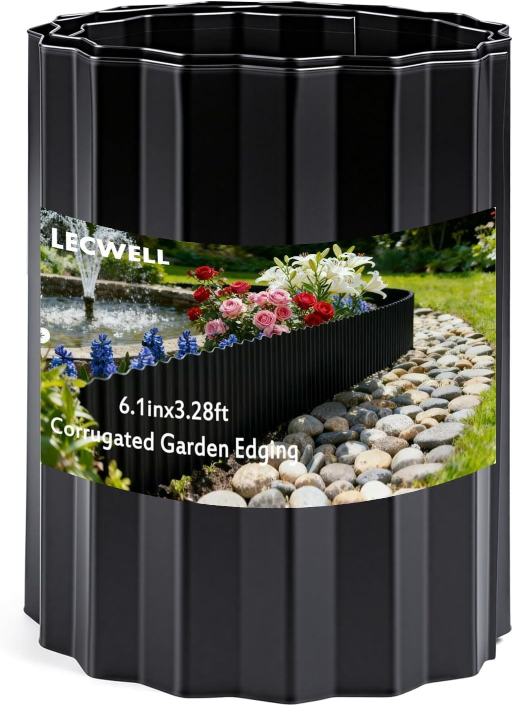 Corrugated Garden Edging,Metal Garden Edging,6.1In×3.28Ft Landscape Edging,Lands gallery