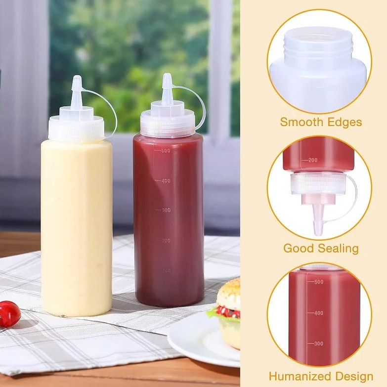 3pc Leak-Proof Squeeze Bottle – 8oz/12oz/17oz/23oz/34oz Sauce Dispenser - NEW gallery