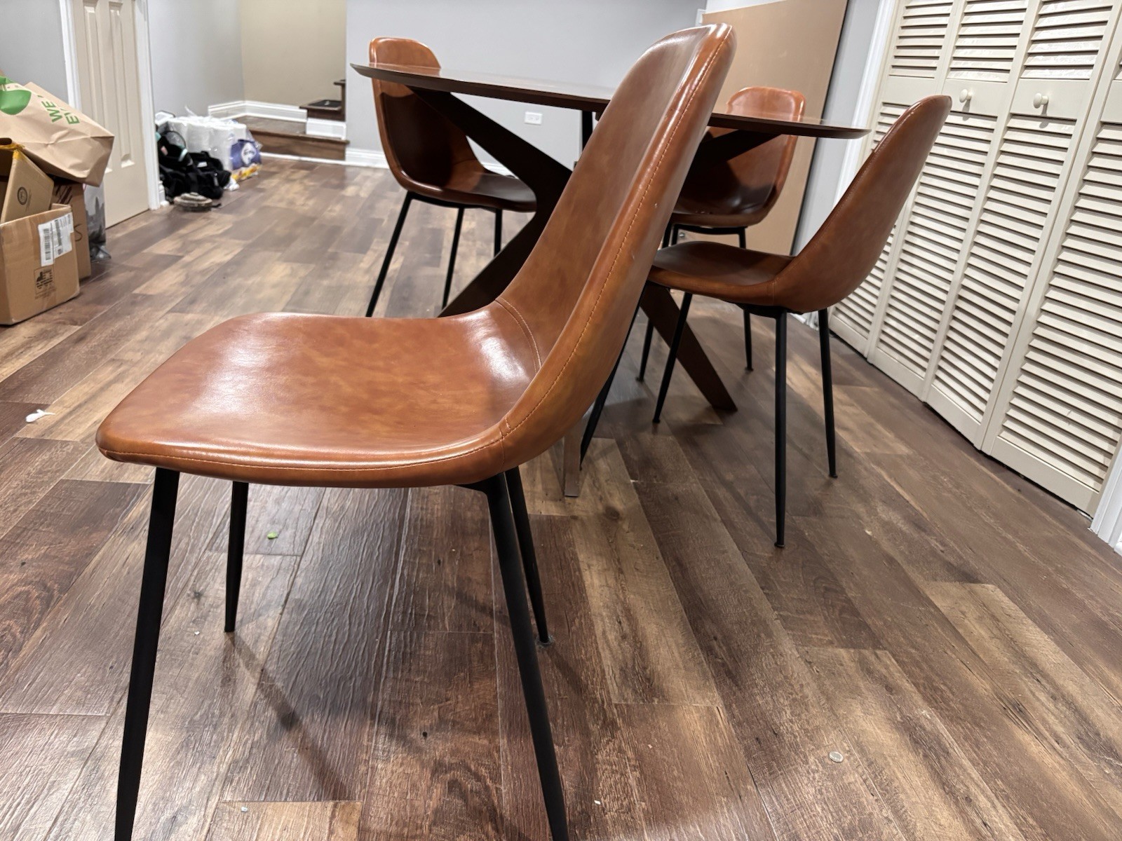 Beautiful Dining Table Set For 4 - Walnut Base (Table + 4 Chairs) gallery