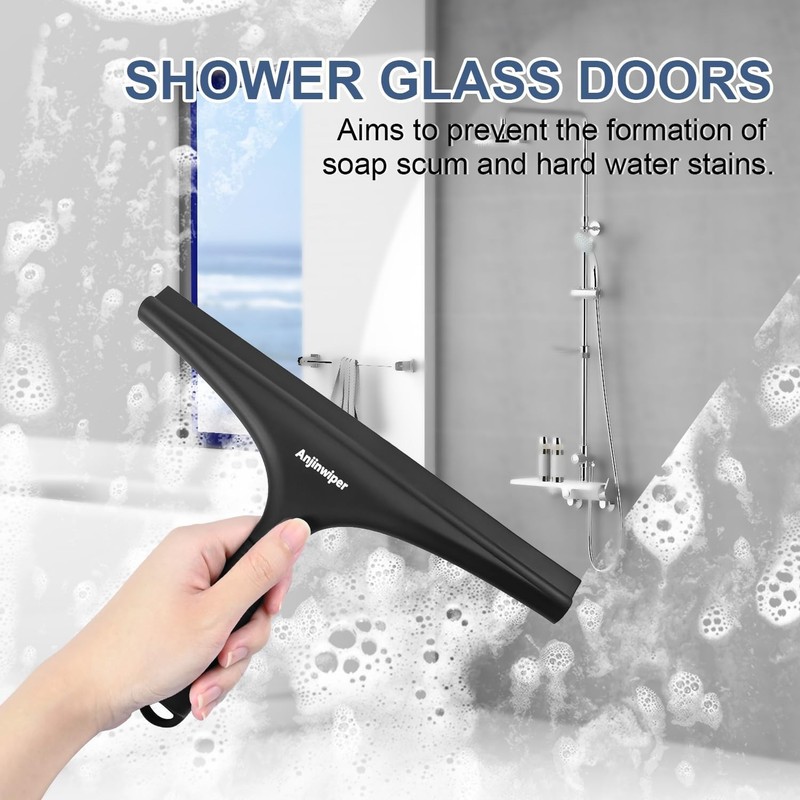 Squeegee with Hang Hook, Bathroom Squeegee for Shower Glass, Tile Wall, Window gallery