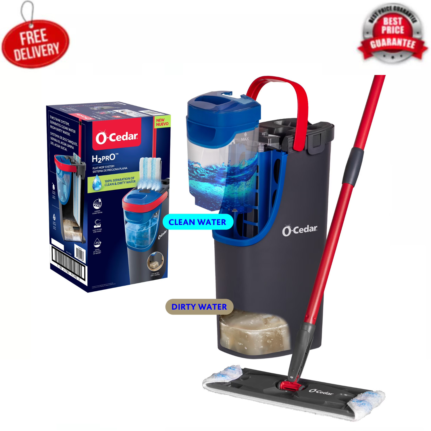 O-Cedar H2prO™ Flat Mop System gallery