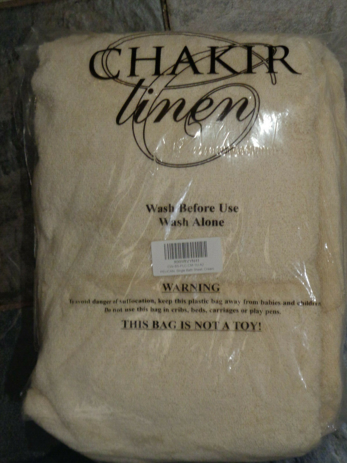 CHAKIR LINEN PELICAN CREAM BATH SHEET NEW gallery
