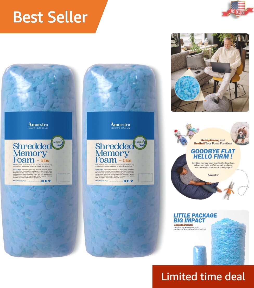 Versatile Multipurpose High-Density Memory Foam Filling - 10 Pounds - Blue gallery