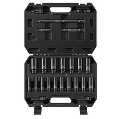 25-Piece 1/2″ Drive Socket Set, Metric(10mm-32mm), Deep Sockets, Extension Ba…