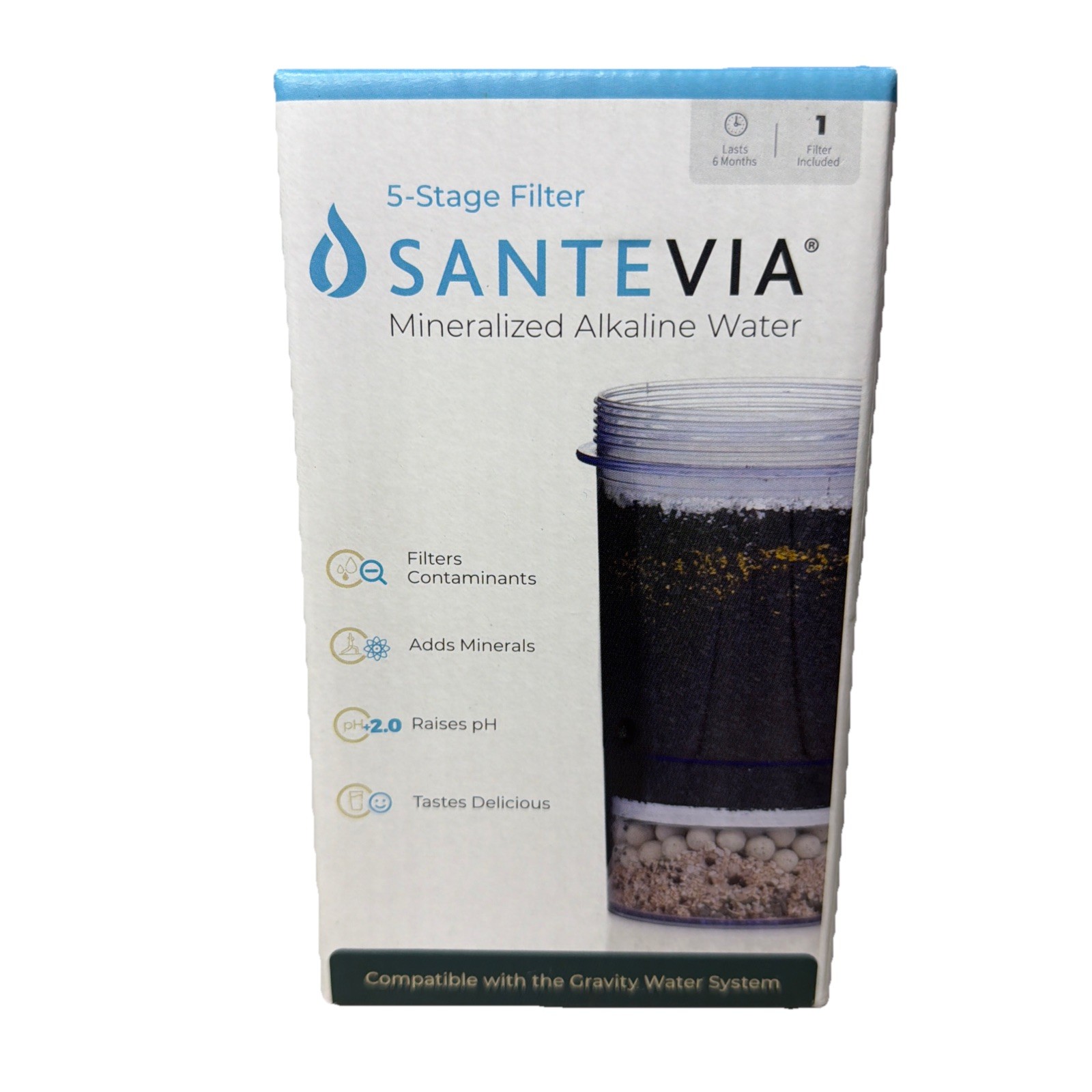 Santevia Alkaline Gravity Water System Main Filter 5-stage filter gallery