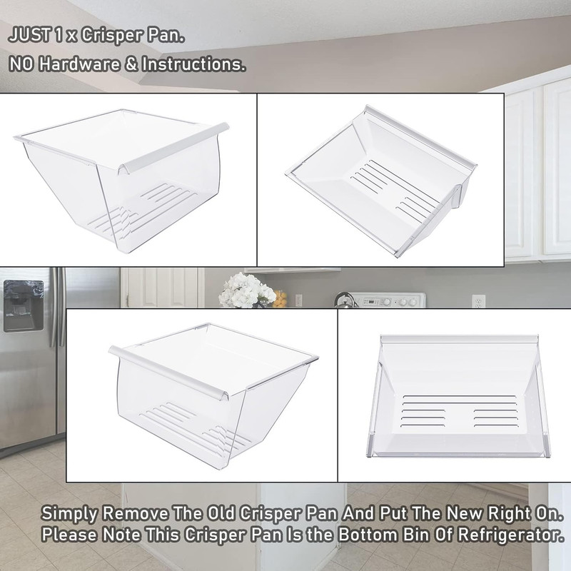 Crisper Pan Drawer Replacement for Whirlpool, Kenmore, Maytag Refrigerators gallery