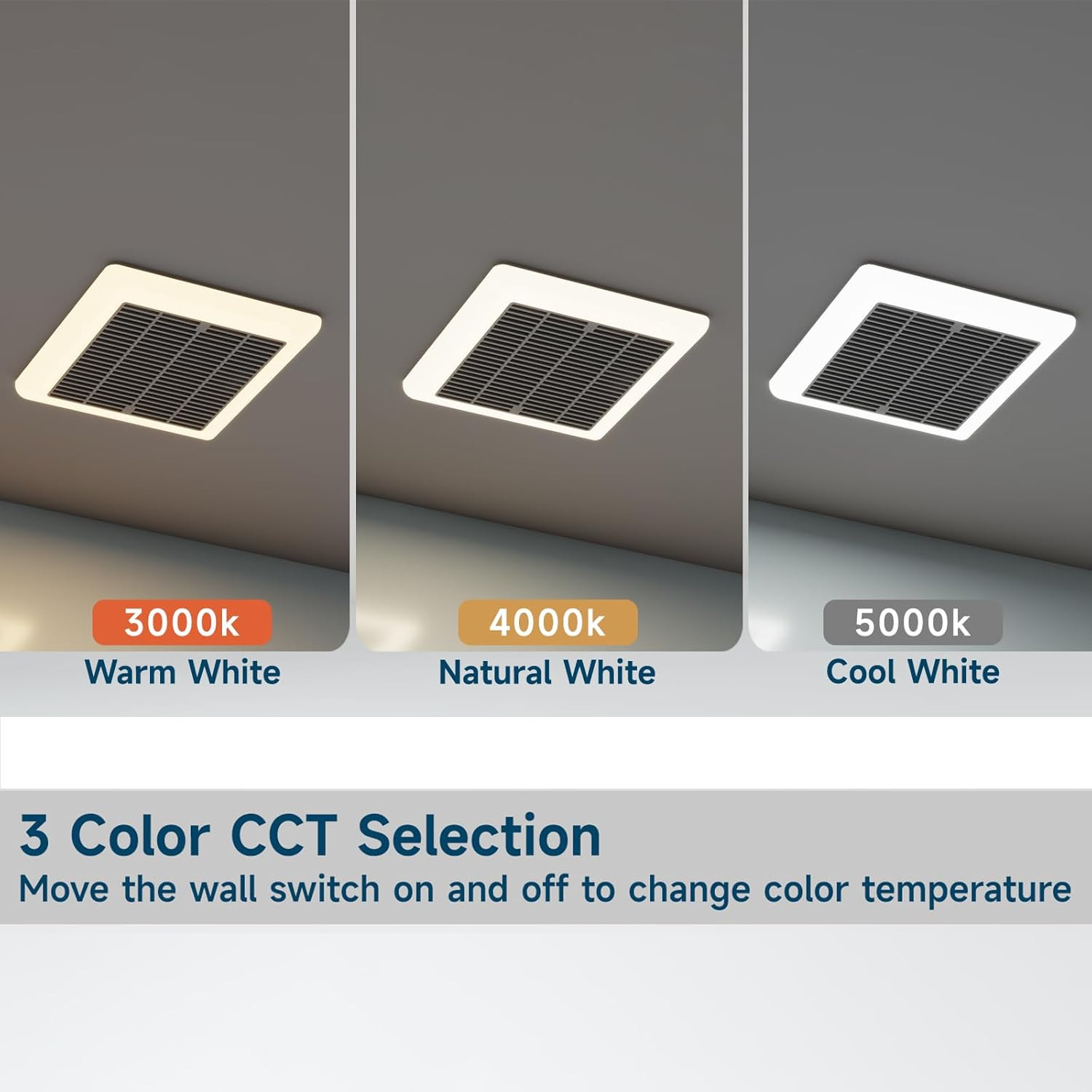 Modern Bathroom Exhaust Fan with Dimmable LED Light, 110 CFM, ETL Certified gallery
