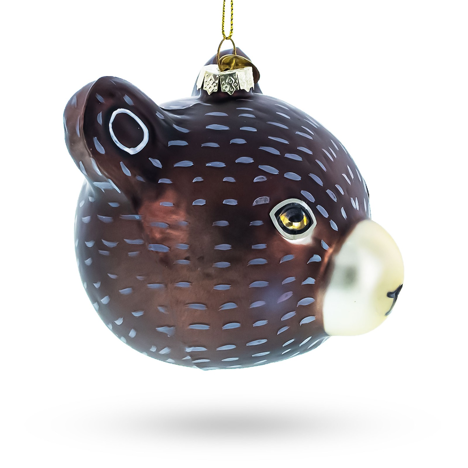 Bear Head Whimsical Glass Christmas Ornament gallery