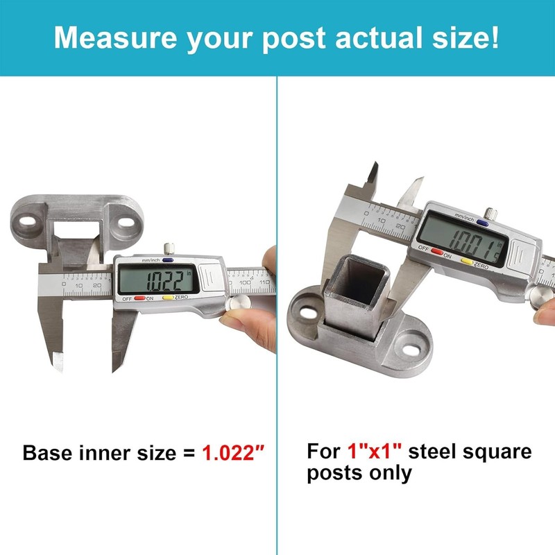 20 Pack Square Post Flange Base Fits 1" X 1" Sqaure Tube, Aluminum Wall Mount Ra gallery