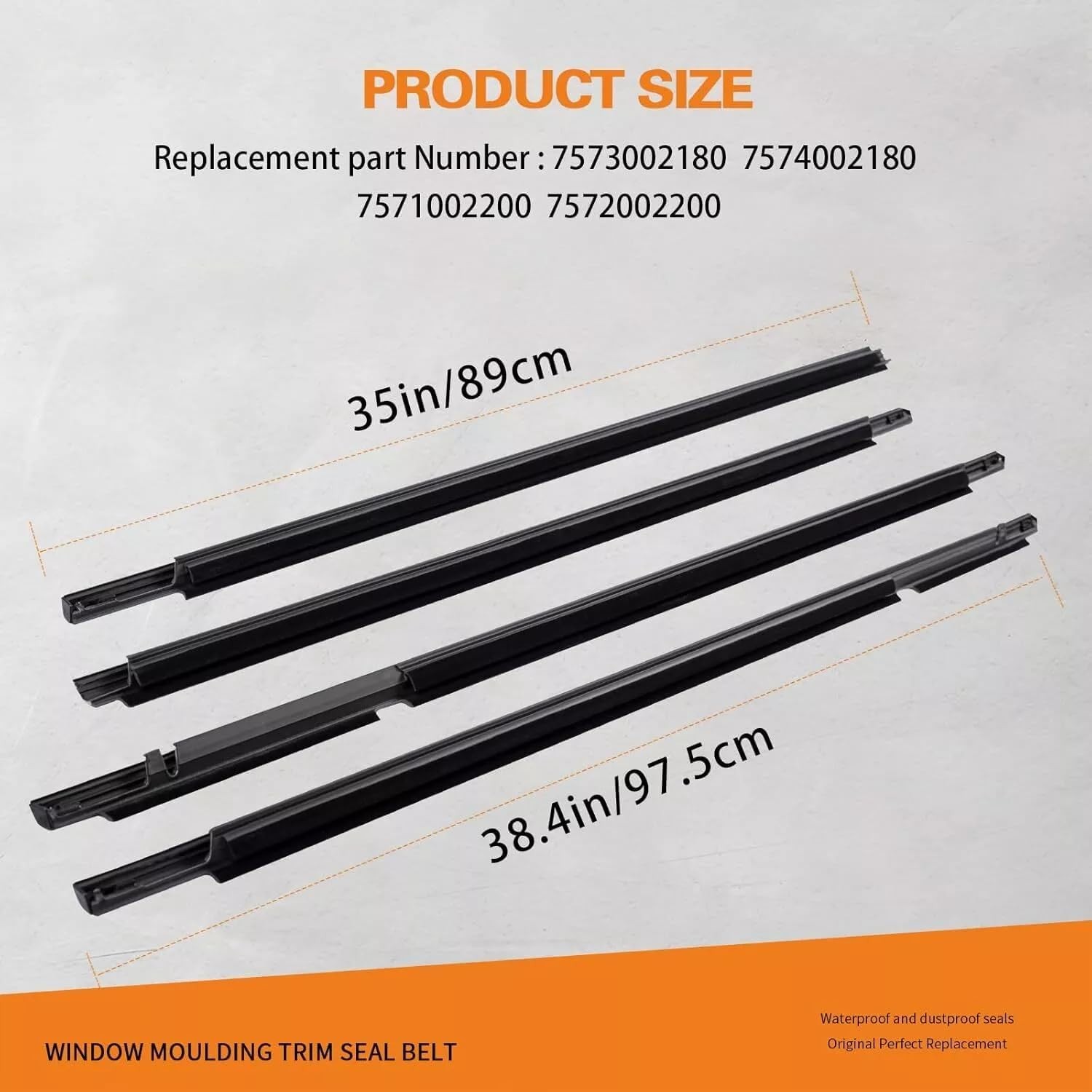Weather Stripping Window Molding Trim Seal Compatible with Toyota Corolla 200... gallery