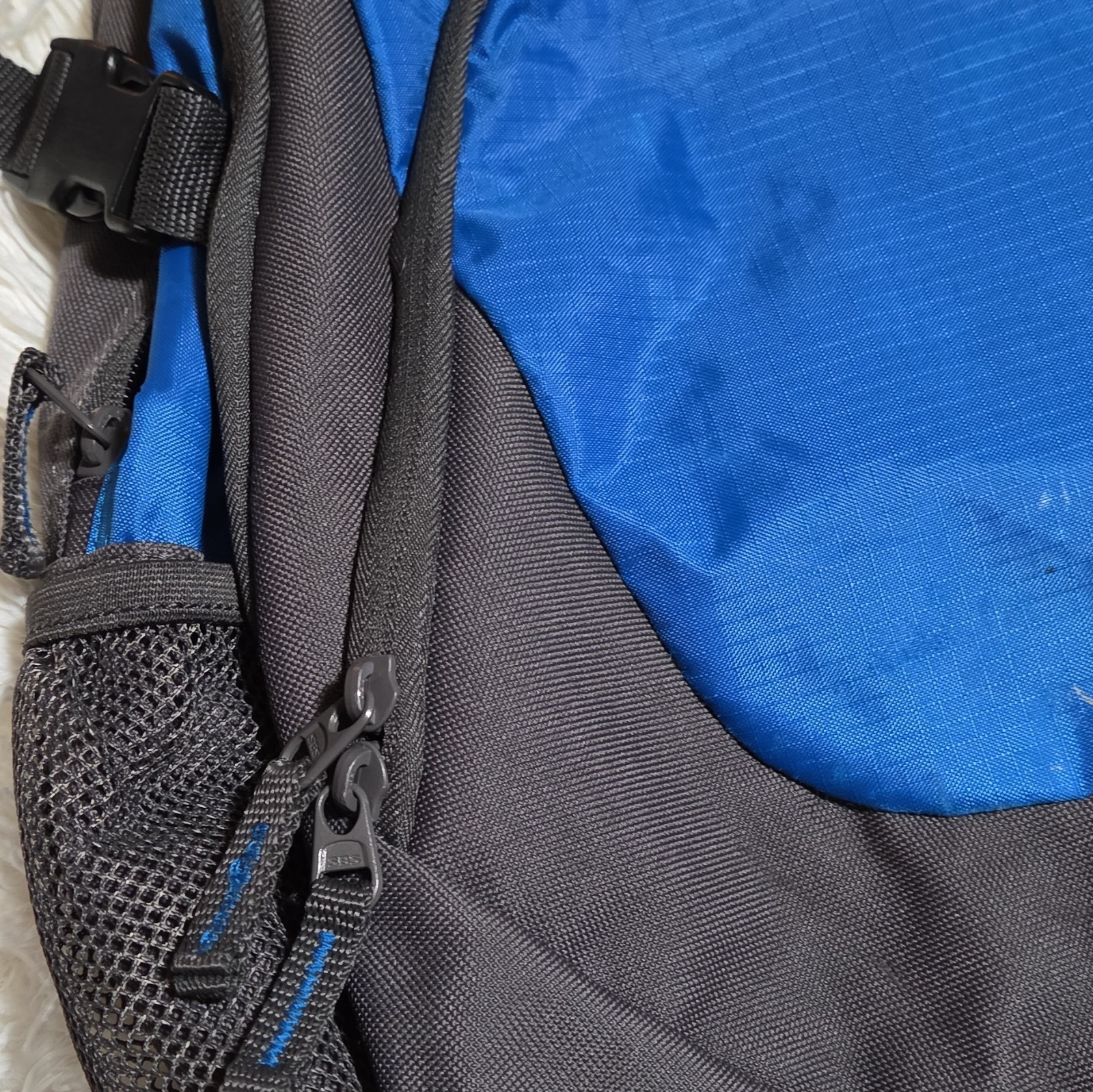Large Blue/Black Hiking Backpack, Zip Closure, Padded Straps, 6 Pockets 4
