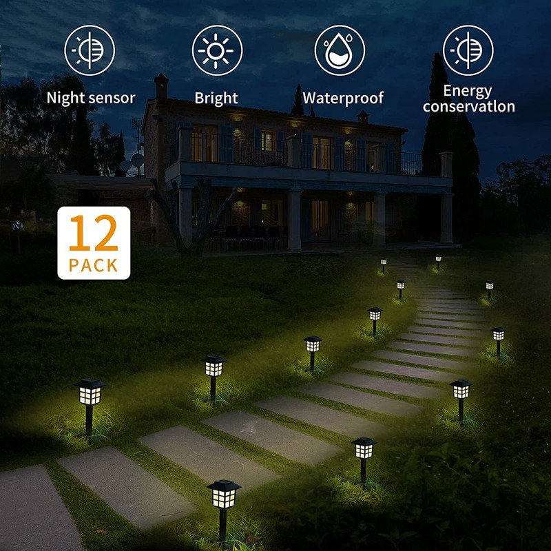 Solar Pathway Lights Outdoor LED Solar Powered Garden Lights 12 Pack Waterproof gallery
